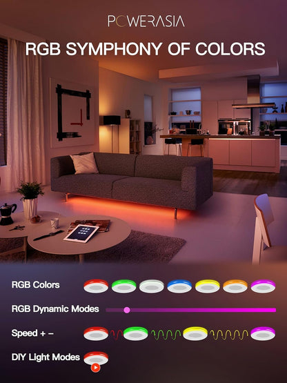 6 Pack Smart LED Recessed Lighting 6 Inch Retrofit with RGB Back Light, 12W 2700K-6000K Color Changing Retrofit Recessed Lights with Remote, Work with Google Assistant/Siri, Hub INCL