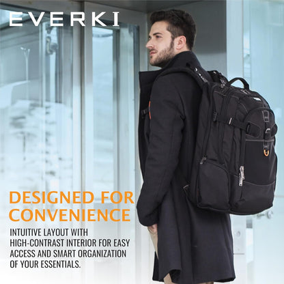EVERKI Business 120 EKP120 18.4 Inch Laptop Backpack, Ideal for Large Laptops, Workstations and Gaming, Organizer Compartments, Padded Shoulder Straps, Water Resistant