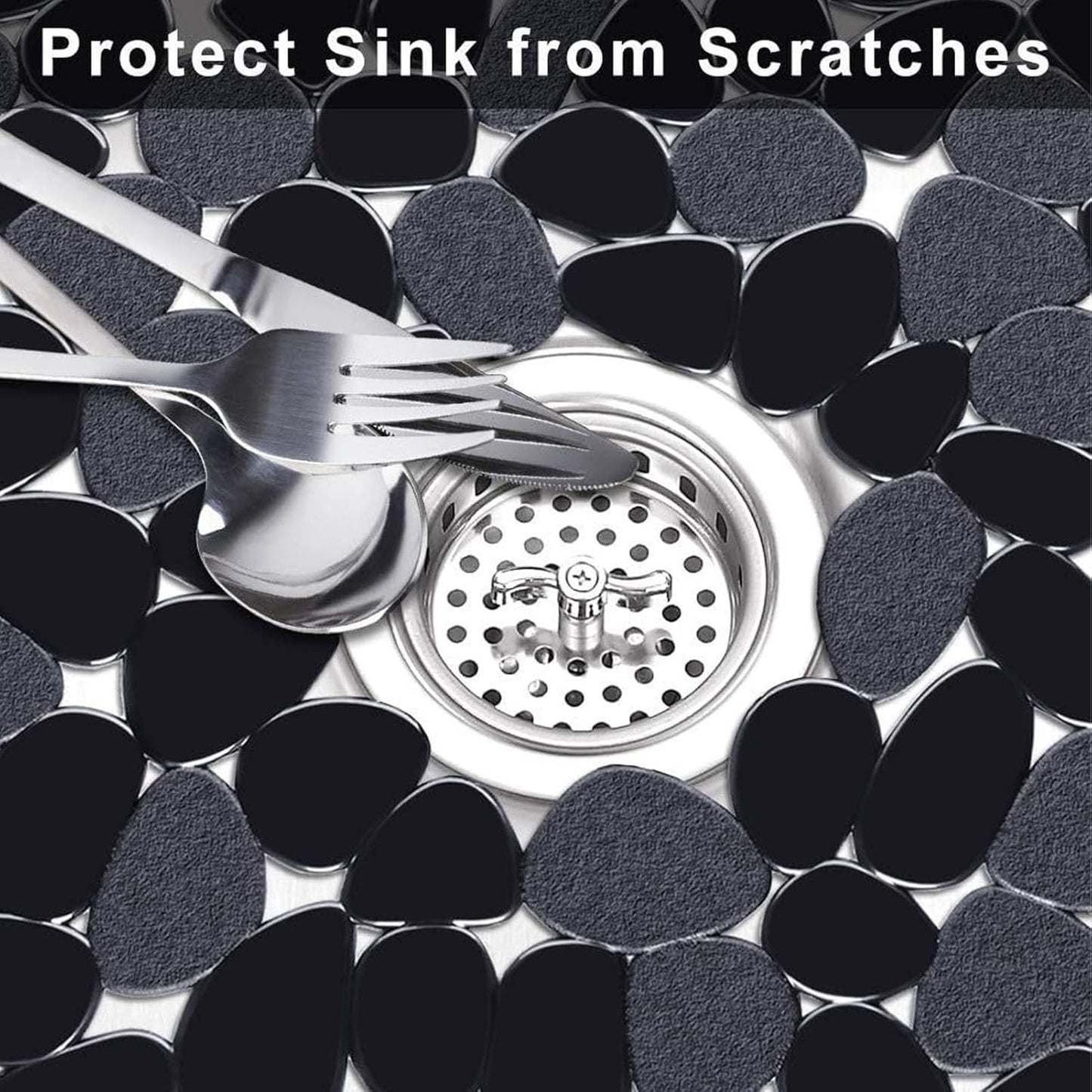 Sunicon 2-Pack Kitchen Sink Mat, 12 x 15.8 in PVC eco friendlys Kitchen Prevent Slip Easy Cleansing Adjustable Porcelain Dish Drying Pad Sink Protector