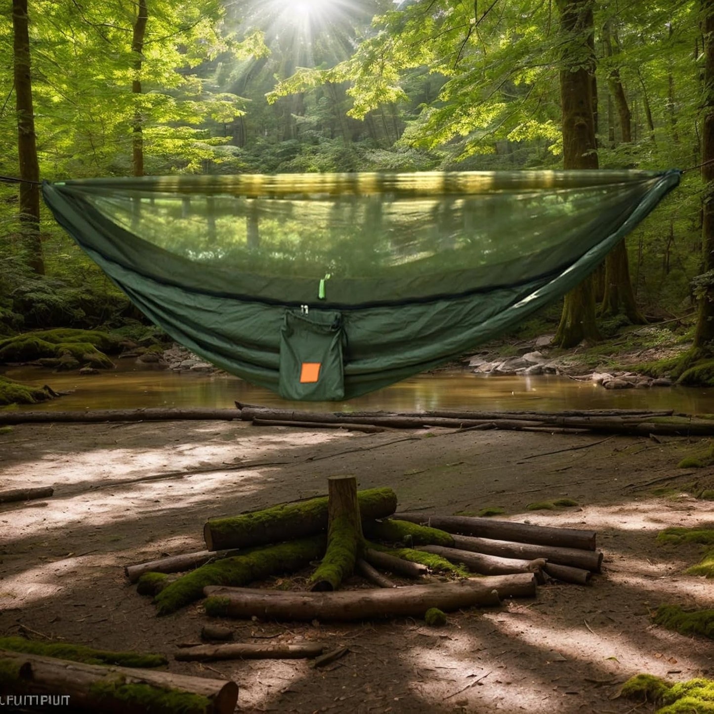 Camping Hammock, Outdoor Net Hammock, Pop Up Travel Bed, Lightweight Nylon Swing with Fly Protection Feature, Compact Hanging Gear for Friends Family Colleagues Relaxation
