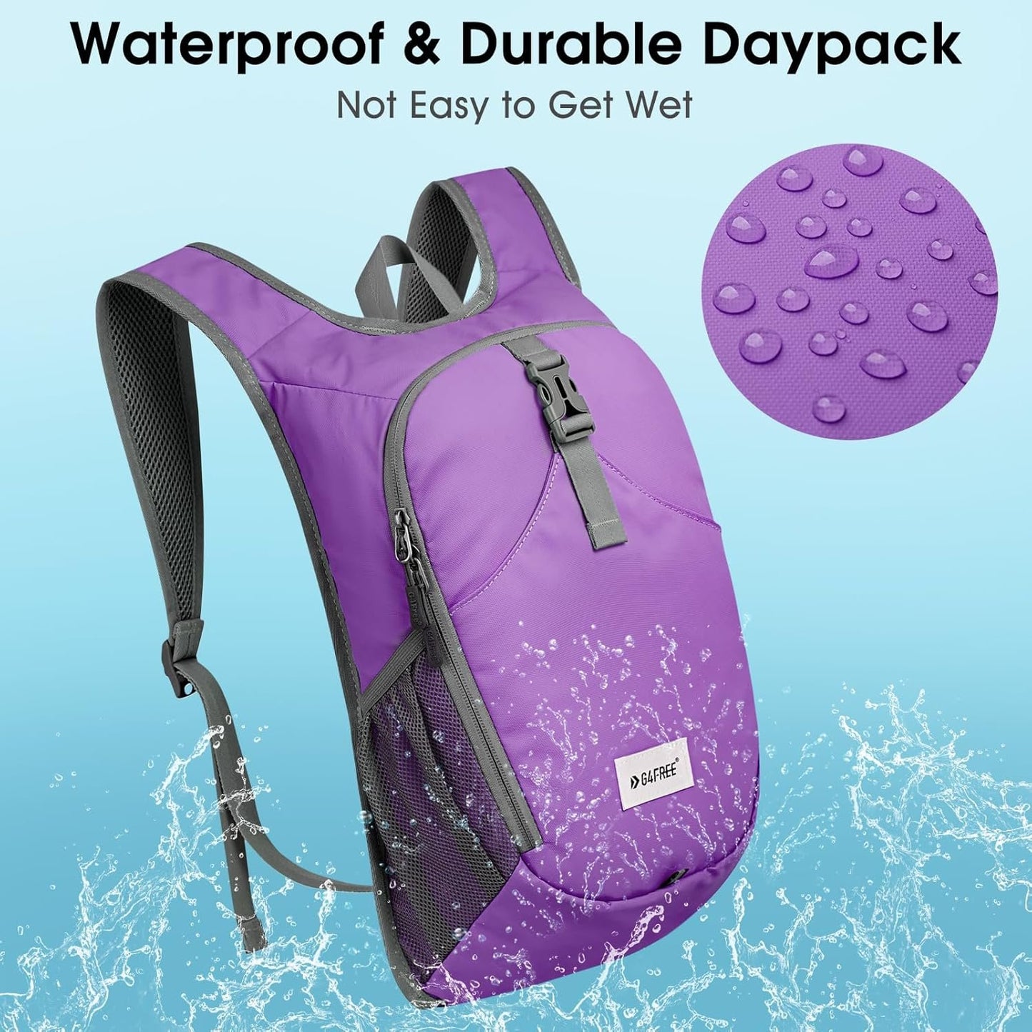 G4Free 10L Hiking Backpack Waterproof Lightweight Hiking Daypack Small Outdoor Travel Foldable Shoulder Bag