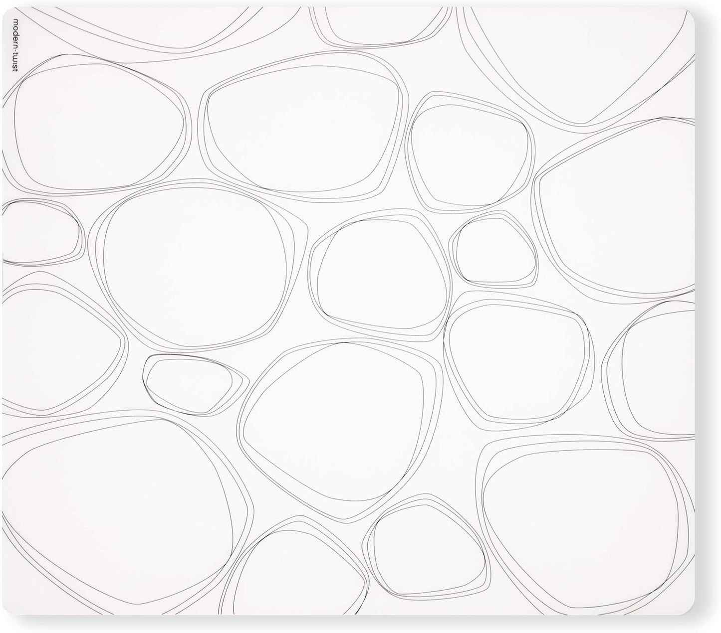 modern-twist Pebbles Print-100% Plastic Free Silicone Tabletop, Dining, Decoration, Modern Design, Placemat Rectangle, Black
