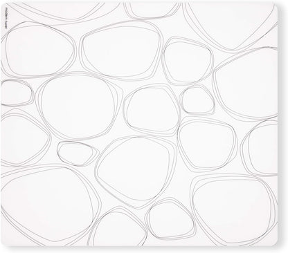 modern-twist Pebbles Print-100% Plastic Free Silicone Tabletop, Dining, Decoration, Modern Design, Placemat Rectangle, Black