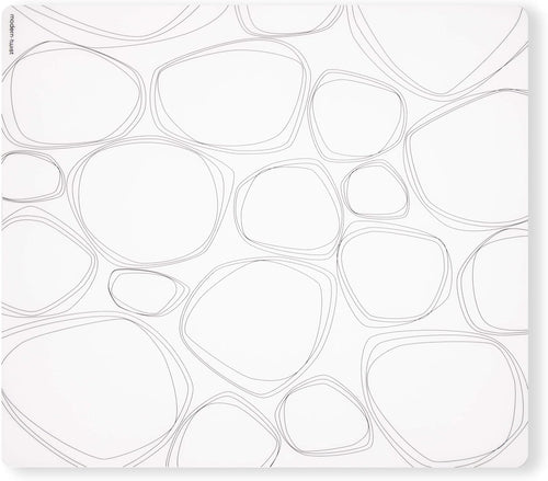 modern-twist Pebbles Print-100% Plastic Free Silicone Tabletop, Dining, Decoration, Modern Design, Placemat Rectangle, Black