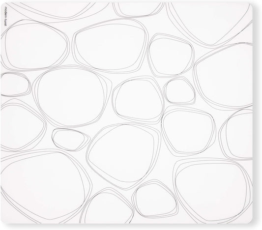 modern-twist Pebbles Print-100% Plastic Free Silicone Tabletop, Dining, Decoration, Modern Design, Placemat Rectangle, Black
