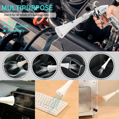 Tornado Dry Cleaning Gun with Brass Adjustable Air Flow Nozzle,Air Blower Gun Quickly Blasts Dirt and Dust from Surface Works with Air Compressor