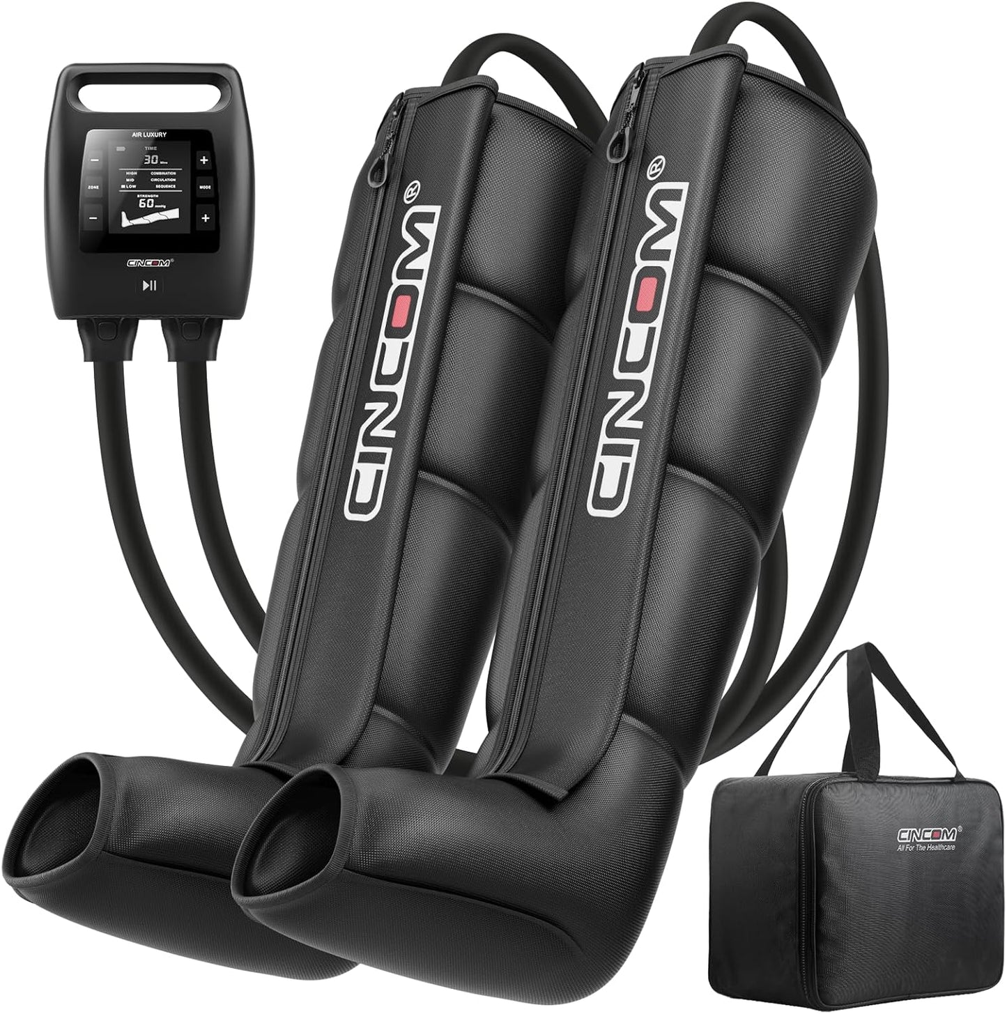 CINCOM Professional Leg Recovery System, Cordless Air Compression Leg Massager for Improved Circulation and Fast Recovery, Dynamic Compression Therapy Boots for Athletes