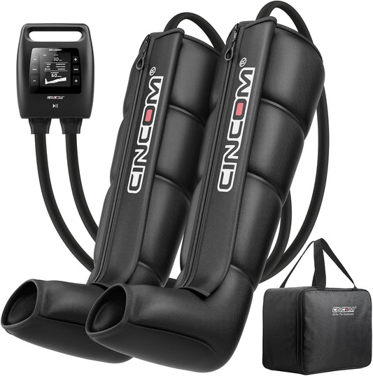 CINCOM Professional Leg Recovery System, Cordless Air Compression Leg Massager for Improved Circulation and Fast Recovery, Dynamic Compression Therapy Boots for Athletes