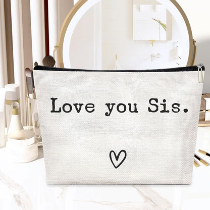 Toiletry Travel Bag - Sister Birthday Makeup Bag, Makeup Cosmetic Bag Sister Giifts | Travel Toiletry Organizer with Funny Message, Large Organizer Toiletries Hygiene Bag, Cosmetic Bag for Sister,