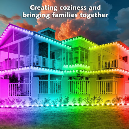 SINLEY Led Eave Light 50Ft/15M,Permanent Outdoor LightsControl with App/Remote,Flexible Led Rope Lights,Multiple Modes,IP67 Outdoor RGB Lights Waterproof,Music Sync Gaming Led Strip Lights
