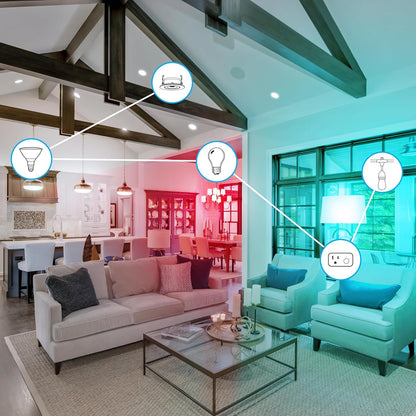 Feit Electric 4 Inch Smart Recessed Lights, Color Changing and Tunable White, 2.4GHz WiFi Retrofit LED Downlight E26 Base, Dimmable, 4 Pack, LEDR4/RGBW/AG/4