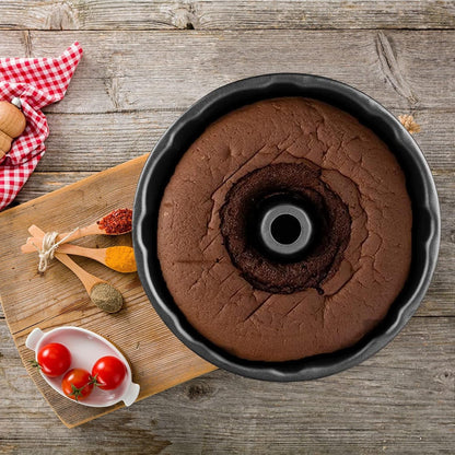 Cake Pans, 9.5'' 10'' Non-Stick Fluted Cake Pan, Heavy Duty Carbon Steel Tube Pan Baking Mold, Perfect Bakeware for Bavarois, Brownie, Jello, Flan, Meatloaf,Pudding (10'')