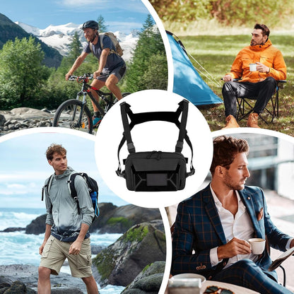 Running Chest Bag, Cycling Waistcoat Pack, Oxford Cloth Material, Anti-Theft Lightweight Chest Bag For Hiking, Fishing, Hunting, Multi-Use Outdoor Gear, Adjustable & Unisex Design, 1-Pack
