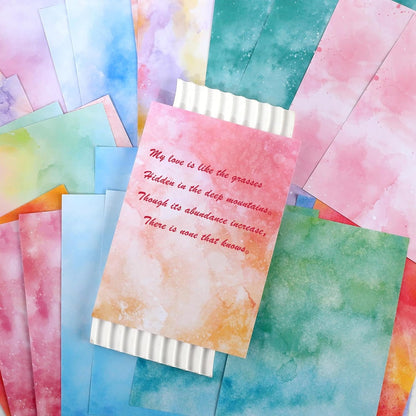 90 Sheets Decorative Stationery Paper, Craft Textured Writing Paper, Rainbow Flora Geometic Styles Scrapbook Paper, for Junk Journals, Letter Writing Invitations, Wall Art Decor, 5.7 Inch x 8.1 Inch