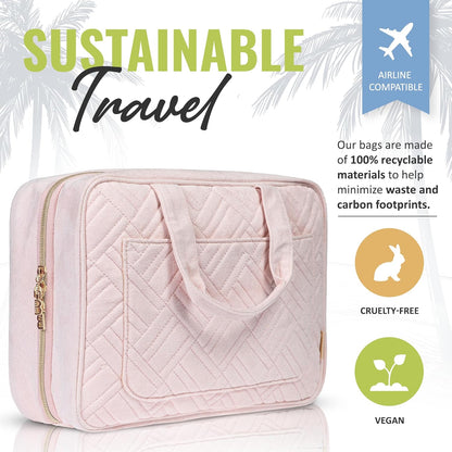BOACAY Large Hanging Travel Toiletry Bag for Women, Makeup Bag, Bathroom & Shower Organizer Kit for Accessories, Cosmetics, Essentials