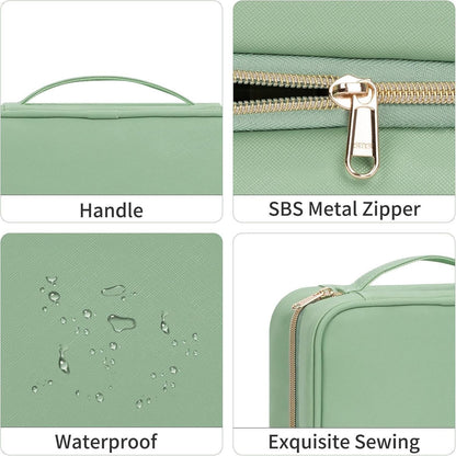 Travel Toiletry Bag with Hook, Hangable Foldable 3-Compartment Organizer, Portable Makeup Pouch with Handle, Spacious Travel Bag for Toiletries and, 1 Piece, Single Attribute, Se rÃ©fÃ©rer au