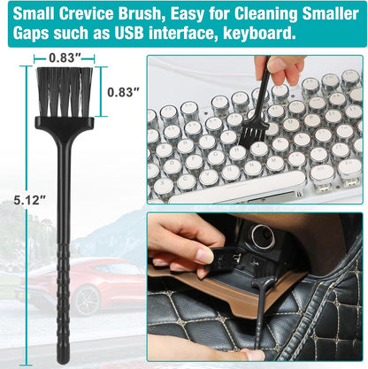 Luscinum Car Interior Duster Detailing Cleaning Gel Brushes Kit, Soft Dust Detail Crevice Brush Slime Putty Cleaner Accessories Tools for Dashboard,Air Vent,Panel,Leather