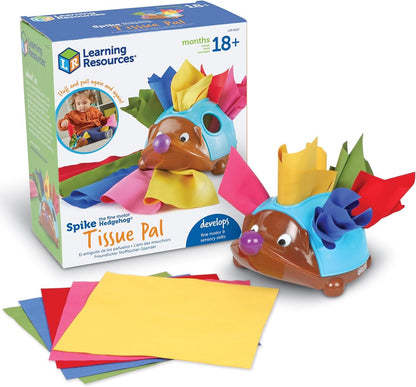 Learning Resources Spike The Fine Motor Hedgehog Tissue Pal, 11 Pieces, Ages 18 Months+, Learning Toys, Baby Toys, Educational Toys, fine Motor Skills,Montessori Toys