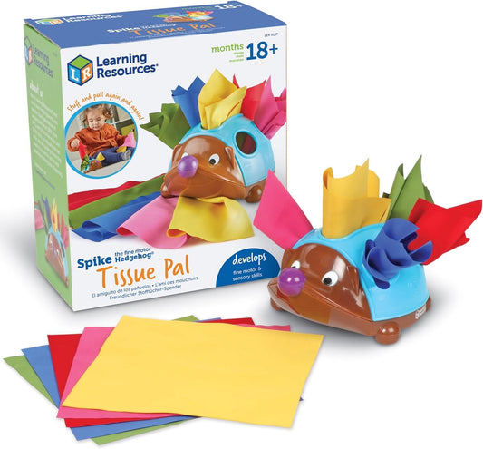 Learning Resources Spike The Fine Motor Hedgehog Tissue Pal, 11 Pieces, Ages 18 Months+, Learning Toys, Baby Toys, Educational Toys, fine Motor Skills,Montessori Toys