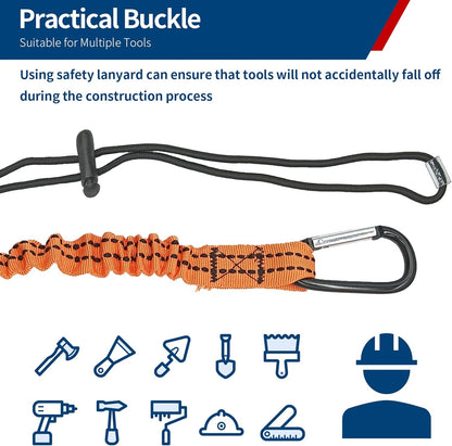 SOCROTO 3 Foot Tool Lanyard 5PCS Tool Tether Safety Tool Lanyard with Carabiner Adjustable Loop End Ultra-Durable Retractable Tool Lanyard for Scaffold Climbing Camping Construction Roofing