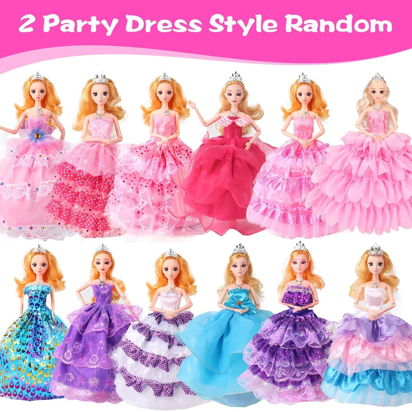 56 Sets of Clothing and Accessories for Barbie Doll, Accessories for Dolls, Mini Clothes, Trousers, Bikinis, Shoes, Accessories for 11.5 Inches Princess Doll (Random Delivery)