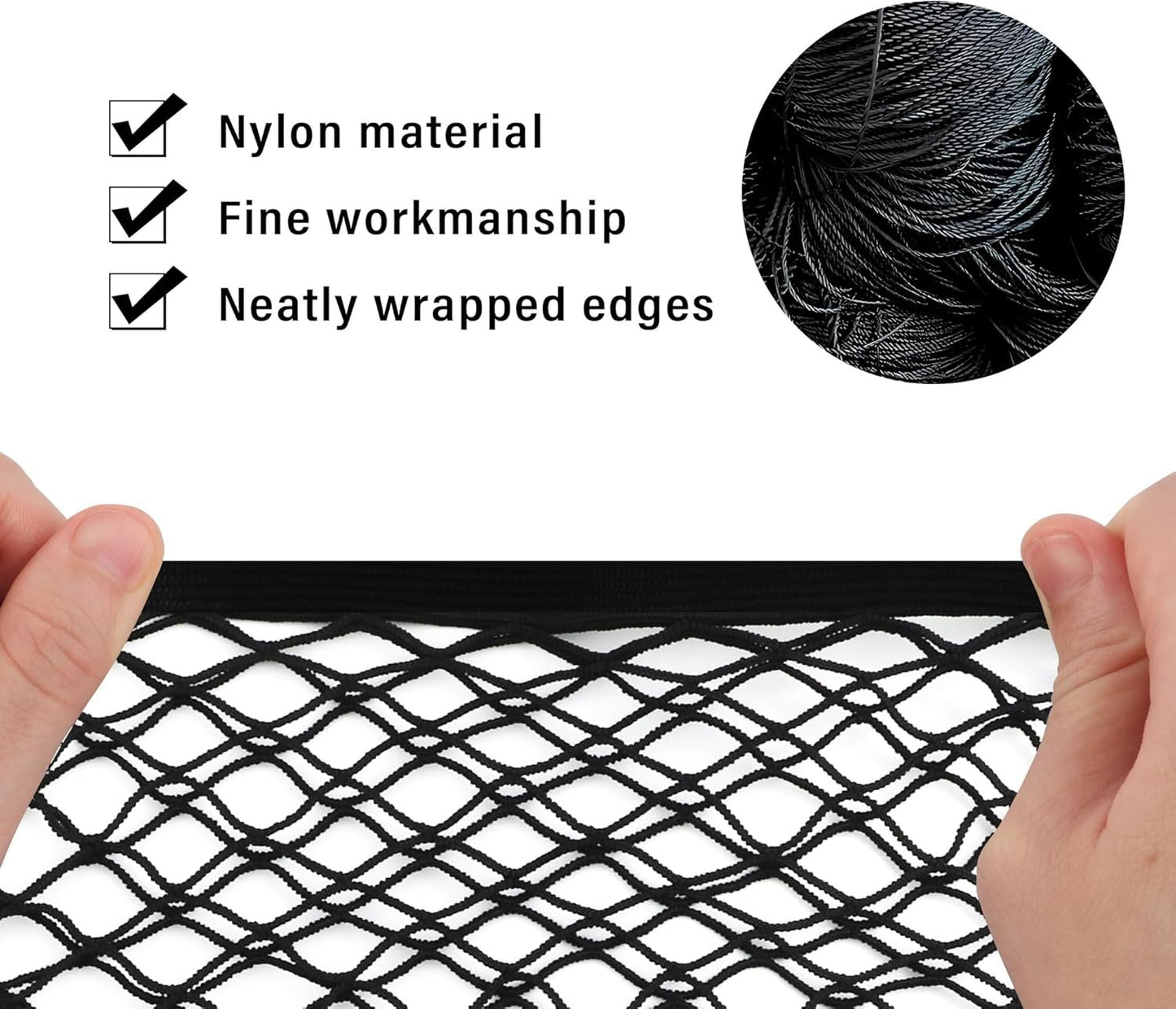 GTLM 4 Pieces 40 x 25 cm Car Storage Network, Extendible Car Storage Pocket for Car Seats, Universal Net Trunk Car Accessories Interior for Car, Truck, SUV (40 x 25 cm)