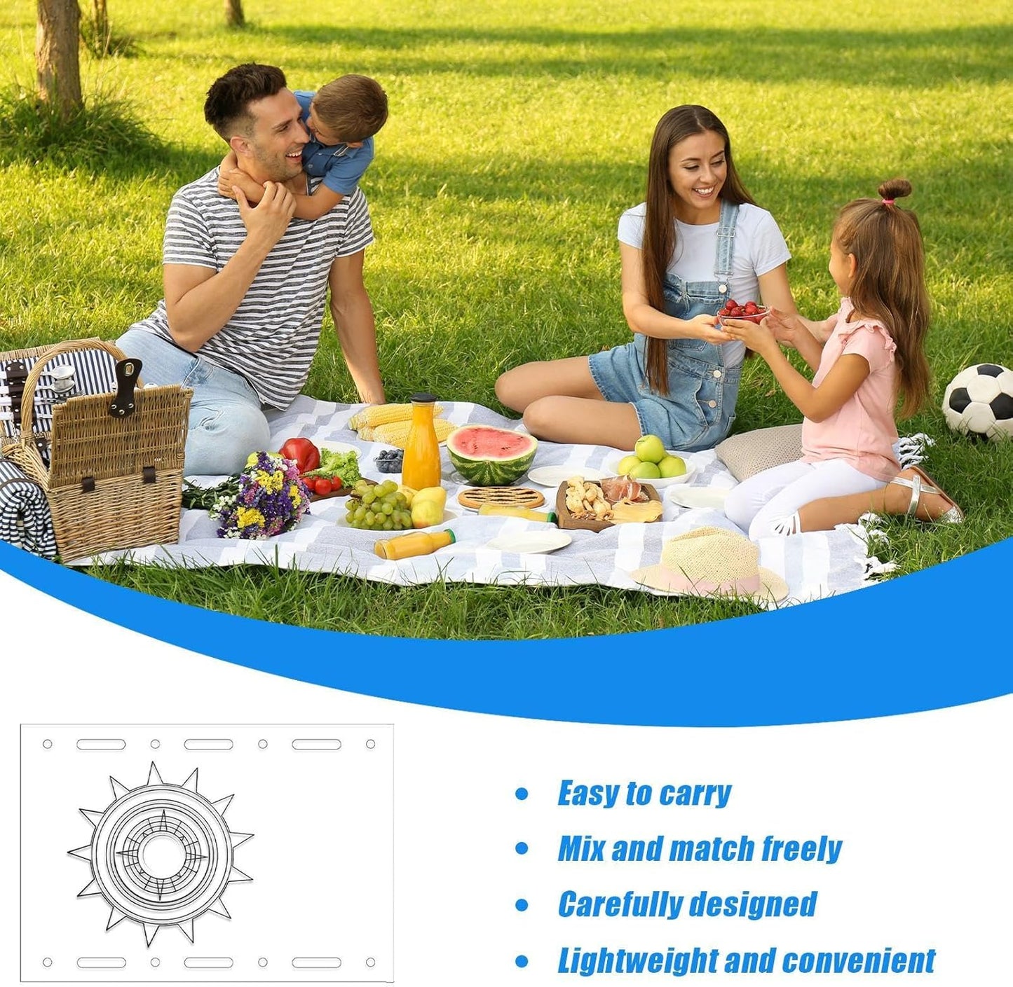 shjxi Camping Dining Set, Lightweight Camping Plates, Outdoor Dining Plates | Transparent Camping Table Top for Picnics, Barbecues, and Outdoor Dining, Ideal for Camping and Recreational Use