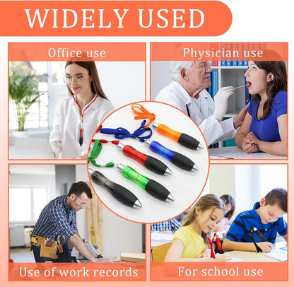 Cncedi 5 Pack Big Fat Heavy Weighted Pens Set, Large Wide Body Grip Ergonomic Ballpoint Pens with Hanging Rope, Multicoloured Ballpoint Fat Pen for Parkinson's Arthritis Essential Hand Tremors