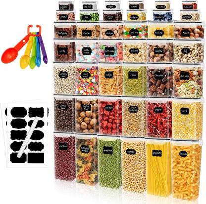 Necomi 42 Pack Airtight Food Storage Containers Set, BPA Free Leak-Proof Kitchen Pantry Organizations, Kitchen Canisters Set, Seal for Flour & Dry Foods, Cereal Storage Containers (42)