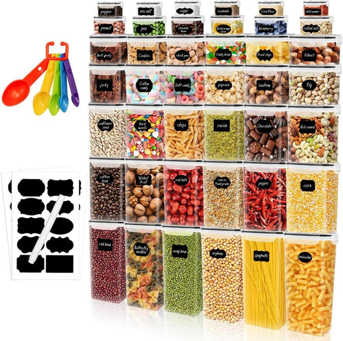 Necomi 42 Pack Airtight Food Storage Containers Set, BPA Free Leak-Proof Kitchen Pantry Organizations, Kitchen Canisters Set, Seal for Flour & Dry Foods, Cereal Storage Containers (42)