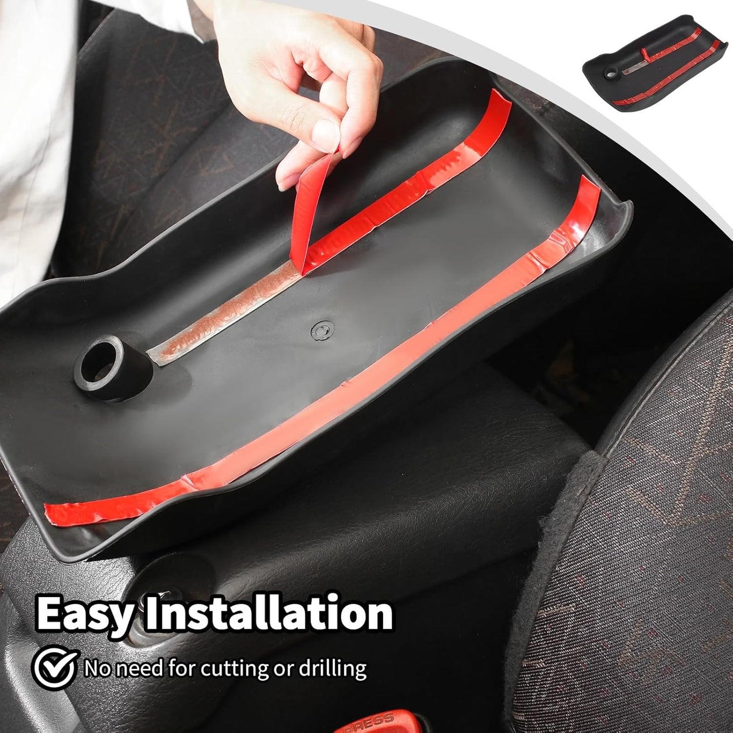 JWWY Armrest Cover Case Pad Center Console Cover Decoration Protective Cover Trim Fit for 1997-2006 Jeep Wrangler TJ Interior Accessories Black Rubber