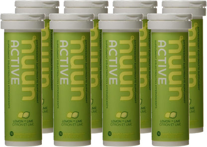 Nuun Active: Electrolyte-Rich Sports Drink Tablets, Lemon Lime, Box of 8 Tubes (80 servings), Sports Drink for Replenishment of Essential Electrolytes Lost Through Sweat