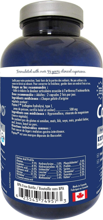 Naka Pro Marine Collagen 380 Capsules -2000 mg of Collagen Peptides Protein Supplement to Support Joints, Hair, Skin and Nails- Made in Canada