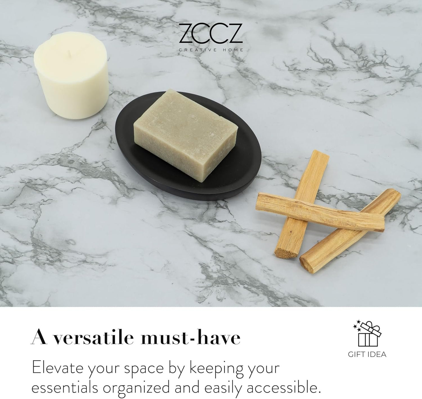 ZCCZ Bathroom Accessory Set, 4 Piece Matte Black Vanity Countertop Décor with Soap Dispenser, Toothbrush Holder, Tumbler, and Dish for Modern Home Styling and Functional Organization