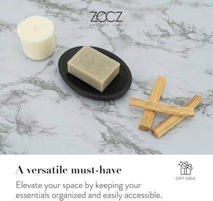 ZCCZ Bathroom Accessory Set, 4 Piece Matte Black Vanity Countertop Décor with Soap Dispenser, Toothbrush Holder, Tumbler, and Dish for Modern Home Styling and Functional Organization