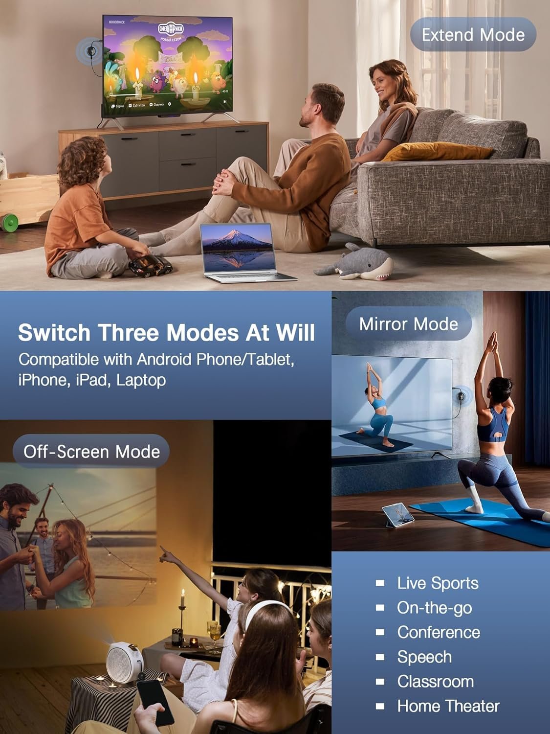 AIMIBO 4K Wireless Display Adapter 5G - Truly Plug & Play HDMI Wireless Dongle, Streaming Video from Android iOS Windows MacOS Tablet Laptop to TV Monitor Projector, Support Airplay DLNA Miracast