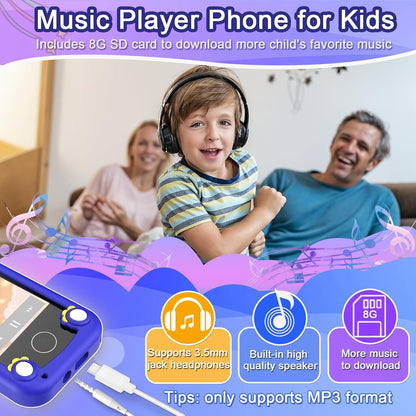 Kids Phone for Boys, Toys for 3-10 Year Old Boys Girls Christmas Birthday Gifts for Kids, Touchscreen Toddler Smartphone Learning Toys, Kids Toys Play Cell Phones with Camera, Games, Music, 8GB Card