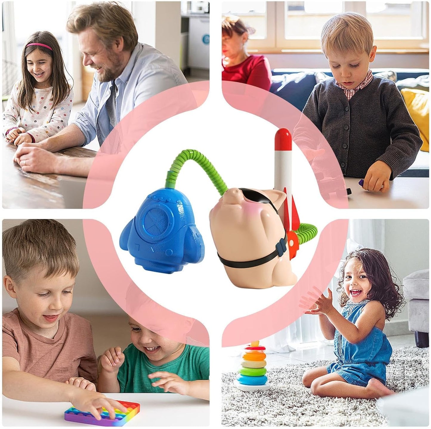 ccuzs Toy Rocket for Kids, Foam Rocket Set, Outdoor Play Toy, Fun Launching Games, Birthdays, Christmas, New Year, Easter, And Anniversaries, 9.84x8.27x2.95in