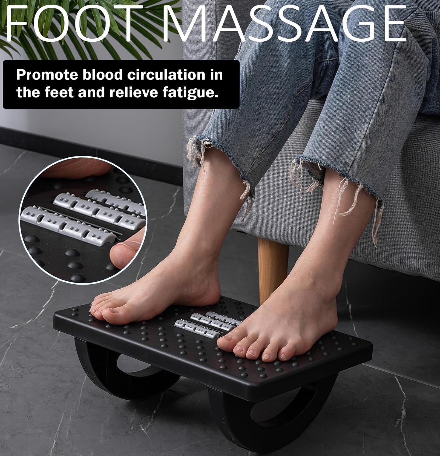 Office Foot Rest for Under Desk -Ergonomic Foot Stool - Work, Home and Gaming Chair Footrest Stand and Leg Footstool Cushion,180 °Rocking Under Desk Footrest for Relieving Leg Pressure and Promote Leg Circulation