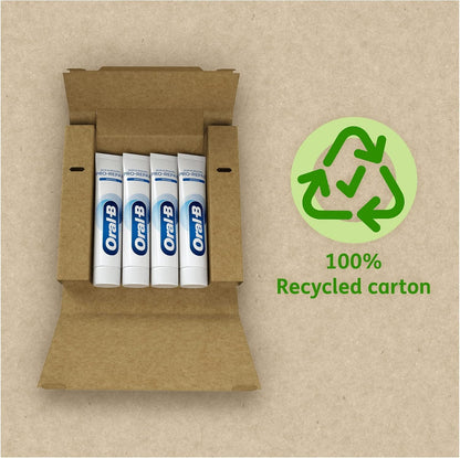 Oral B Toothpaste Pro Repair, Gums and Enamel, Neutralises Bacteria, Reduces Irritation Restores Enamel Minerals, Original, 4 Packs x 100 ml