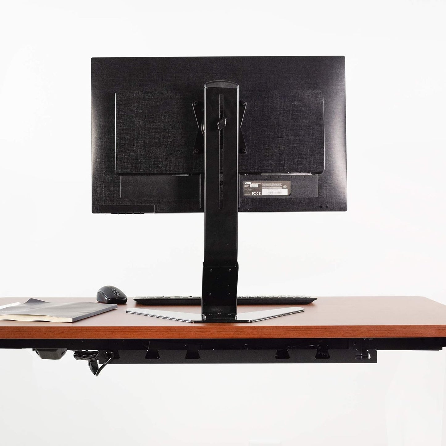 VIVO Dark Walnut 43 x 24 inch Universal Solid One-Piece Table Top for Standard and Sit to Stand Height Adjustable Home and Office Desk Frames, DESK-TOP43D