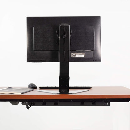 VIVO Dark Walnut 43 x 24 inch Universal Solid One-Piece Table Top for Standard and Sit to Stand Height Adjustable Home and Office Desk Frames, DESK-TOP43D