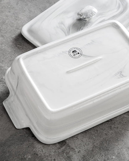 MALACASA Casserole Dish With Lid, 3.4 Quart Baking Dish With Lid, Deep Lasagna Pan Ceramic Bakeware Covered Casserole Dish Set, Microwave, Oven, Dishwasher Safe, 12 x 8.9 x 3 inch, Series BAKE-GREY
