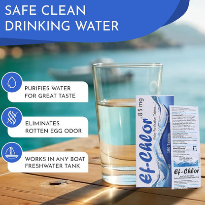 Ef-Chlor 8.5 mg Water Purification Tablets â€“ Treats 1â€“2 litres per Tablet | Essential for Travel, Camping, Hiking & Emergency Kits | Pack of 100 Tablets