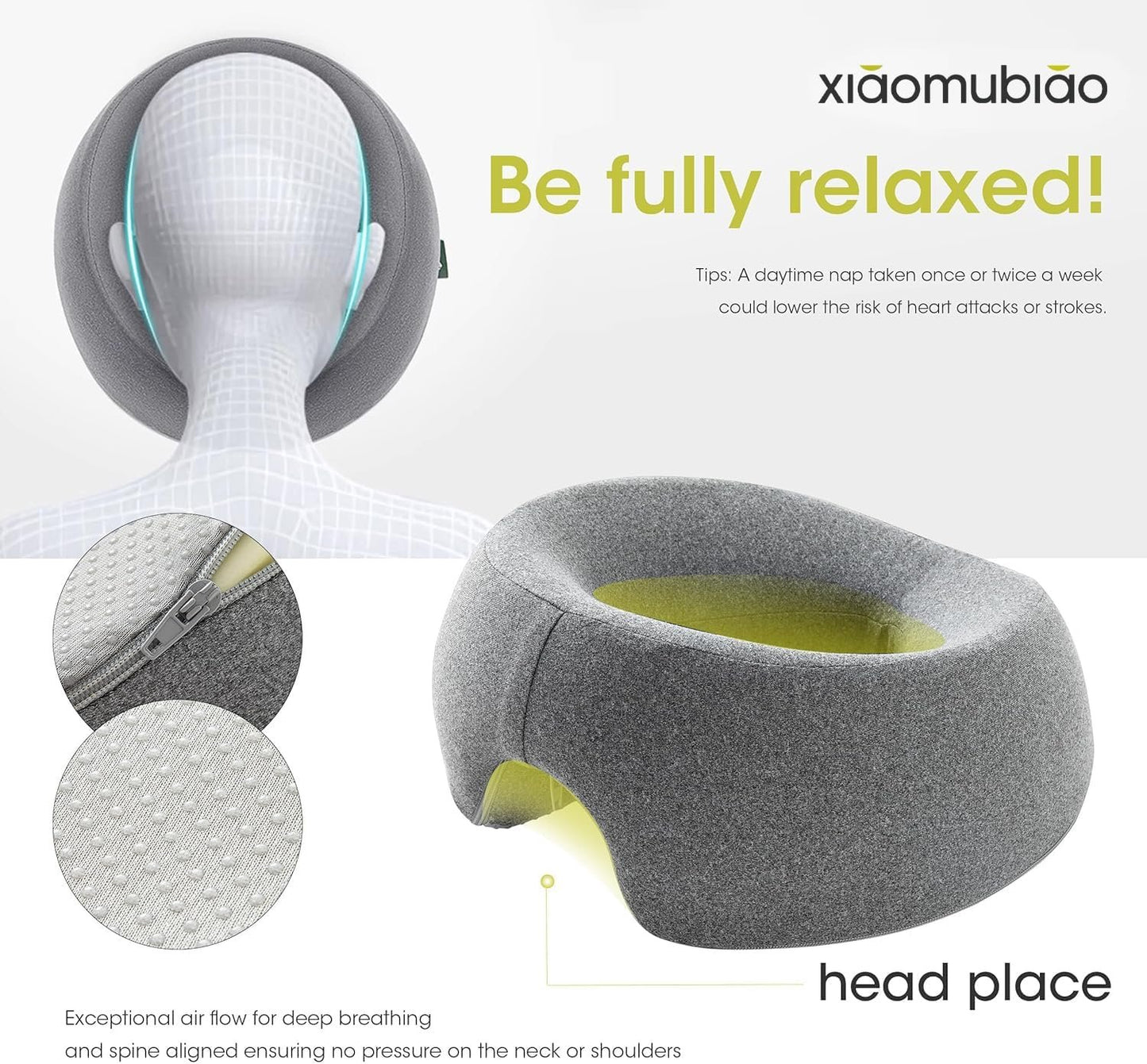 Face Pillow Massage Headrest for Bed Prone Down Sleeping，BBL Pillow After Surgery Post Eye Surgery Recovery & Vitrectomy Recovery Equipment Removable Cover