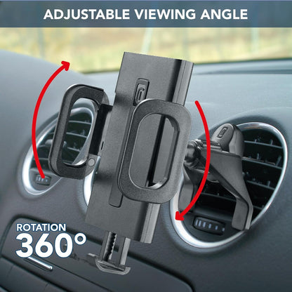 cellularline - Hug Fit - Smartphone holder for car - Attachment to the air vents - Universal Compatibility - Black