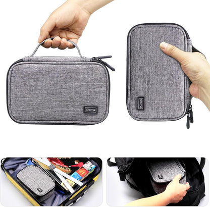 sisma Travel Electronics Organiser Carrying Case for Power Cords Power Bank Earbuds Hard Drives Memory Cards Laptop Adapter Mouse Small Tech Accessories -Grey 1680d Fabrics