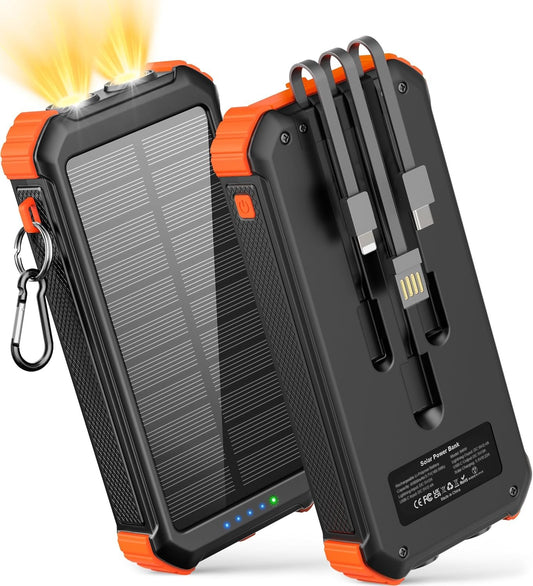 LATIMERIA Solar Charger Power Bank, 45800mAh Portable Phone Charger with USB C in/Output, 5V3.1A QC 3.0 Fast Charging for Cellphone, External Battery Pack Compatible with iPhone Samsung Google etc