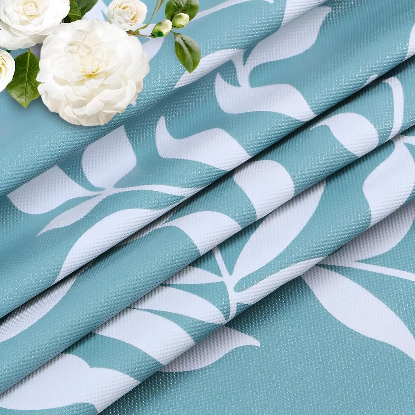 Round Tablecloth with Polyester Backing Oil Proof Table Cloth Waterproof Tablecloths Stain Resistant Non Washable PVC Table Cover for Kitchen Dining Party Tabletop Christmas Picnic (Small Leaf)