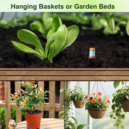 Plant Watering Globes, 4 Pack Terracotta Pots Self Watering Pots, Slow Release Olla Watering Pots While Away - Self Watering Spikes for Indoor & Outdoor Plants with Easy Top Refill System
